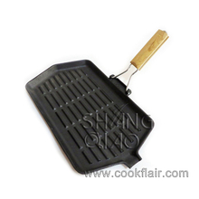 Cast Iron Rectangular Grill Pan with Removal Handle