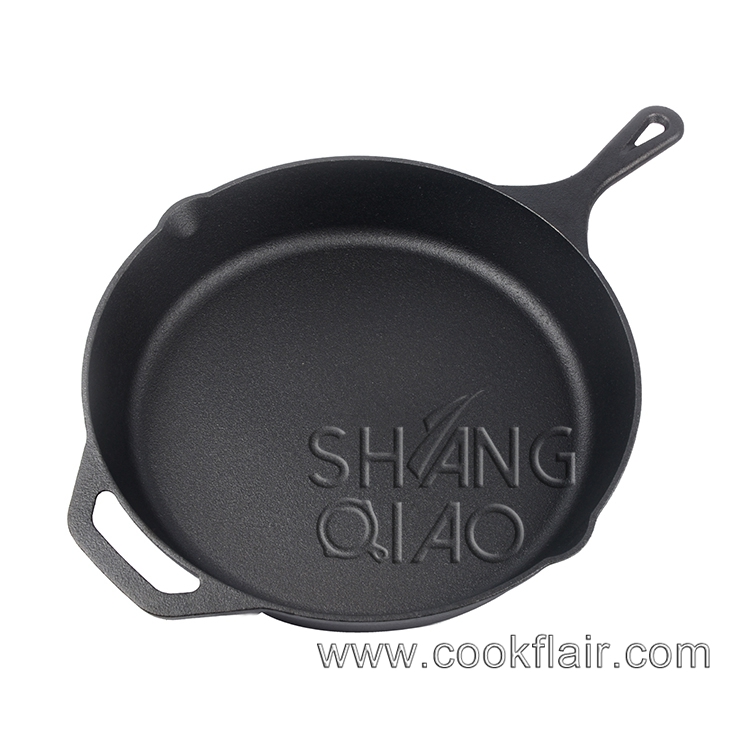 12 Inches Cast Iron Skillet with Dual Handle